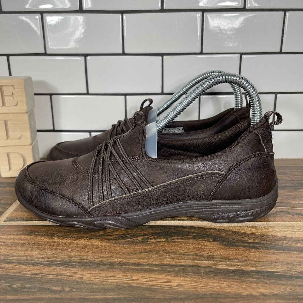 Skechers Empress Lets Be Real Womens Sz 6.5 Shoes Brown Slip On Walking Sneaker